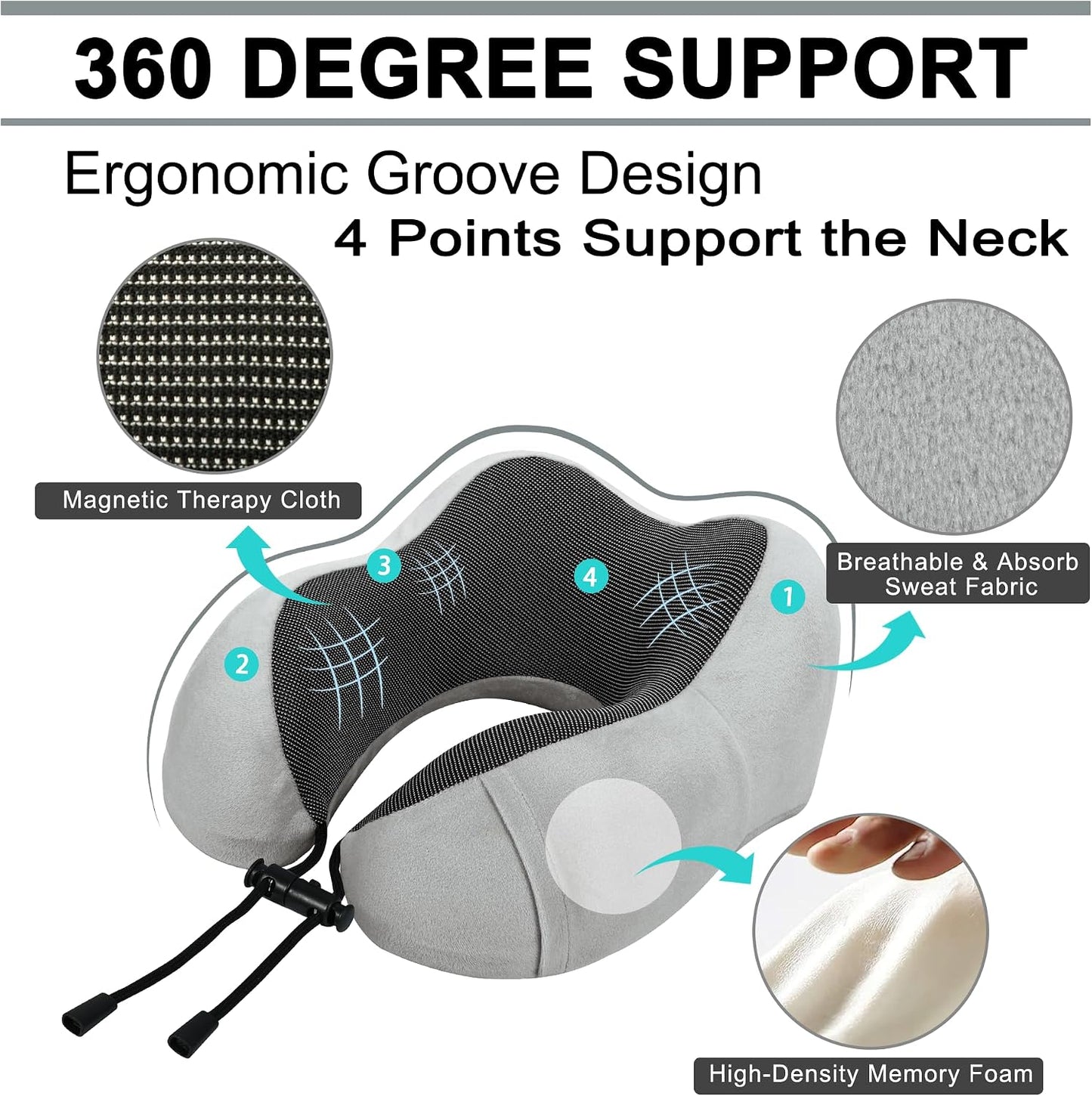 urnexttour Travel Pillow and Blanket Set Neck Pillow Airplane Foam Black