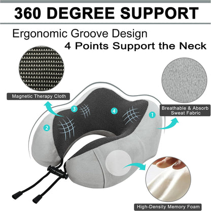 urnexttour Travel Pillow and Blanket Set Neck Pillow Airplane Foam Black