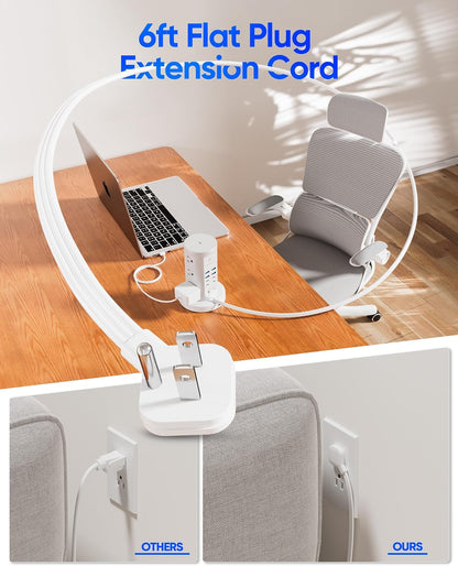 Power Strip Tower, kakyanill Charging Station 9 AC Outlets 8 USB Ports