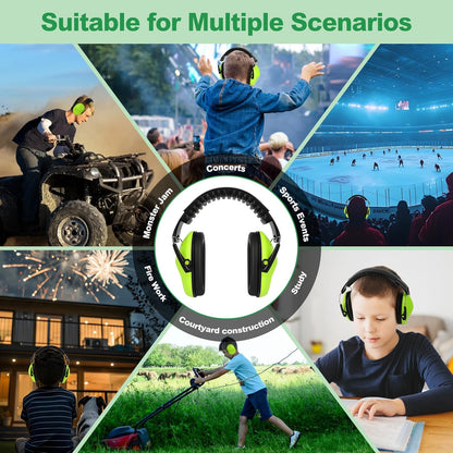 Floriogra 2 Pack Noise Canceling Headphones for Kids, Kids Ear Protection Earmuffs for Autism, Toddler, Children, Noise Cancelling Sound Proof Earmuffs/Headphones for Concerts, Air Shows, Fireworks