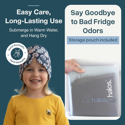 Myhalos® Migraine Relief Cap, Ice Hat for Migraines, Headache Relief Cap, 30% More Gel, Hot & Cold Therapy Head Ice Pack, Cooling Headache Hat, Tension Wrap, Hangover Cap, Ice Face Mask, FSA|HSA