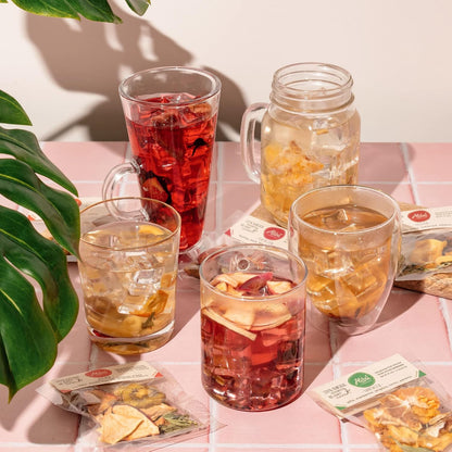 Alibú Dried Fruit Tea Infusions - Variety Pack - Certified Vegan, 100% Natural, Hot or Iced, Caffeine Free, Eat and Drink -.12 oz