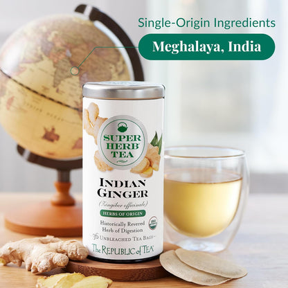 The Republic of Tea SuperHerb Organic Sri Lankan Ginger Herbal Tea, 36 Ct