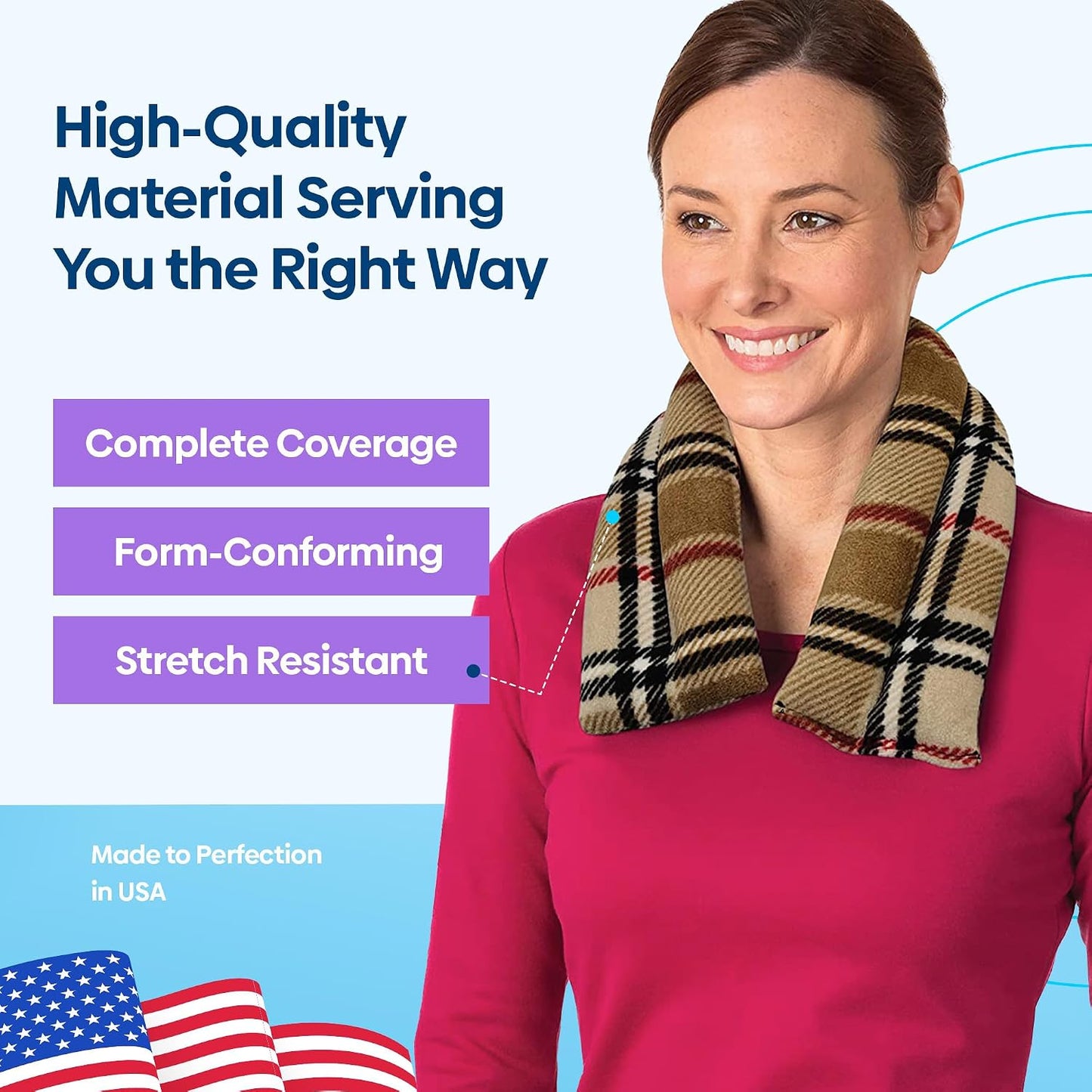 SunnyBay Microwavable Heating Pad for Neck and Shoulder, Heated Neck Wrap, Microwave Heat Pad, Weighted Beanbag Moist Hot or Cold Compress, 2.2 lbs, 26x4 Inches, Navy Blue