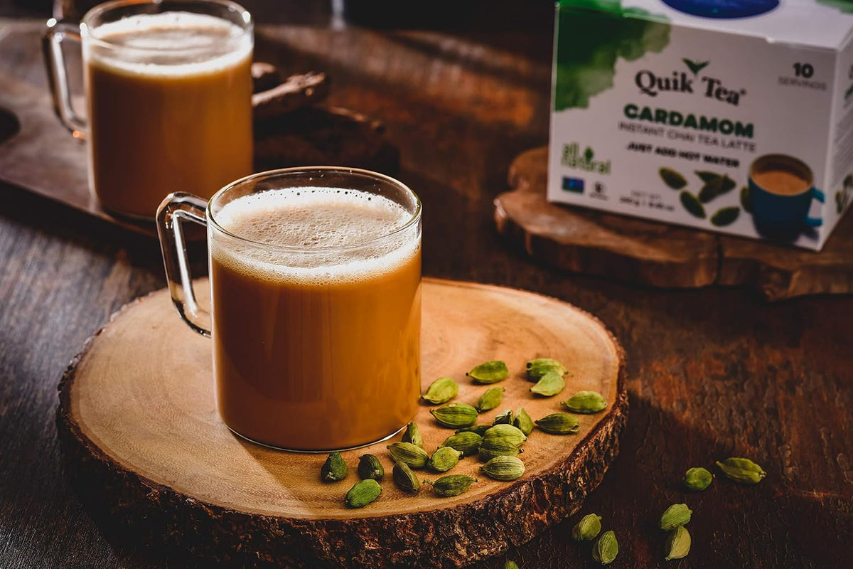 QuikTea Instant Chai Tea Latte Mix, Masala, Unsweetened, 20 Sachets