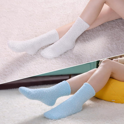 CHOWISH Womens Fuzzy Slipper Socks Super Soft Microfiber Fluffy Cozy Winter Warm Fuzzy Crew Socks