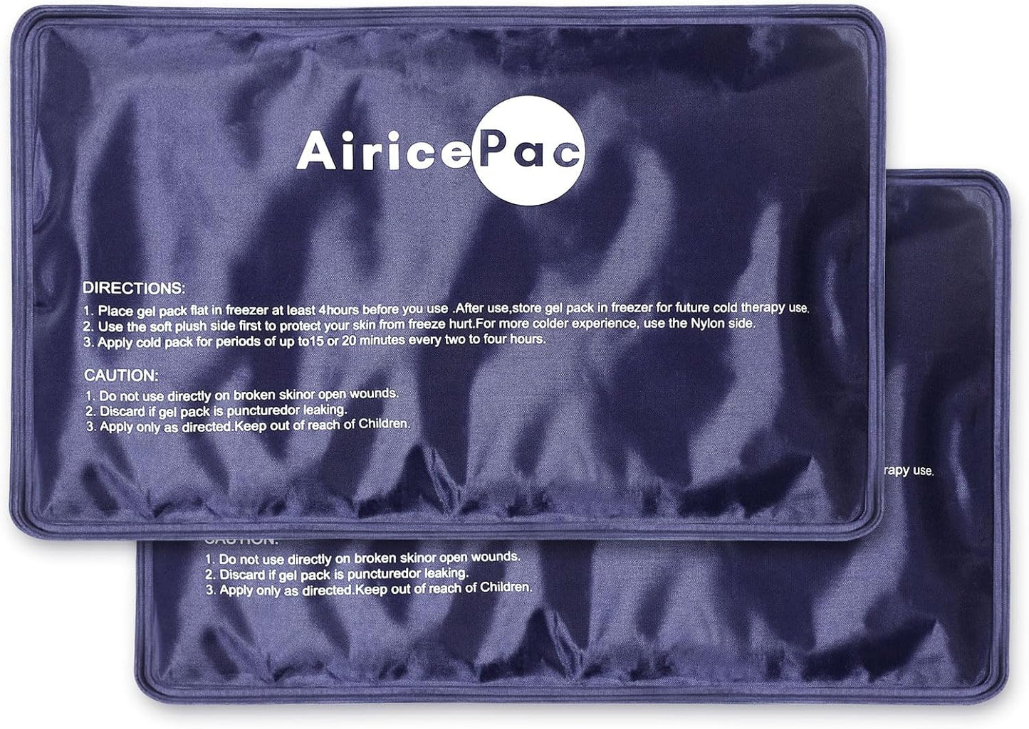 AiricePac Extra Large Gel Flexible Back Ice Packs for Injuries Reusable, 11”x 20” Cold Pack Wrap for Knee Leg Neck Shoulder Hip Back Pain Relief, Cold Compress Therapy for Swelling, Bruises, Surgery