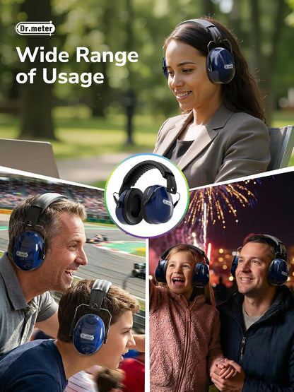 Dr.meter Ear Protection Ear Muffs, Noise Cancelling Headphones for Adults Kids 31dB Earmuffs for Noise Reduction, Hearing Protection for Shooting Gun Range, Mowing, Monster Jam, Sensory, Fireworks