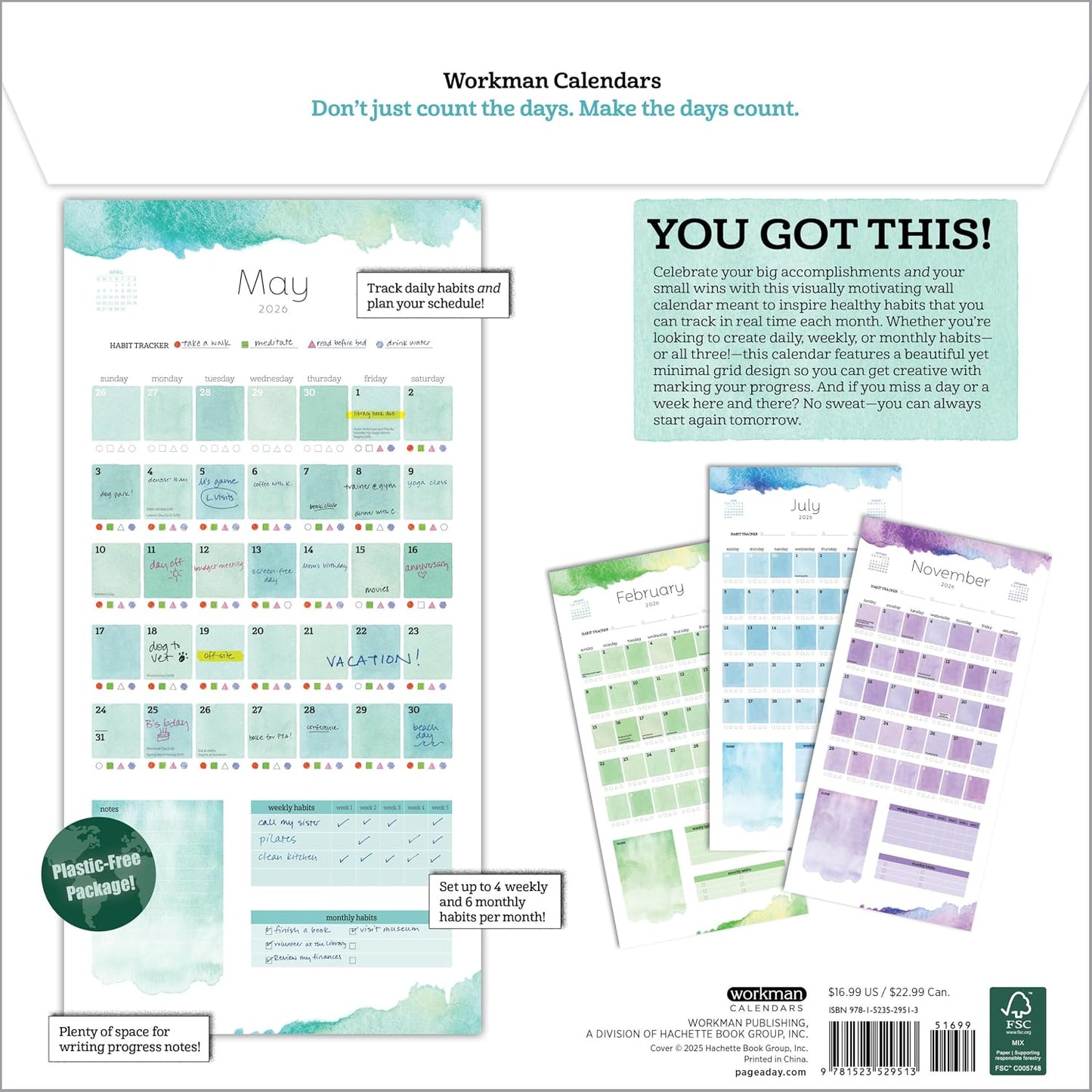 Habit Tracker Wall Calendar 2026: Reach Your Goals―Transform Your Life