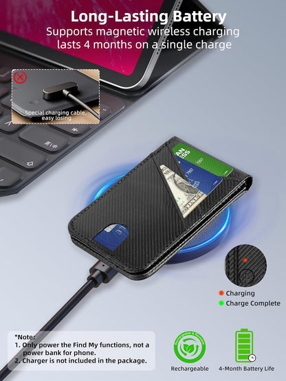 TopMade Magnetic Wallet Stand Tracker for Magsafe (iOS Only), Black