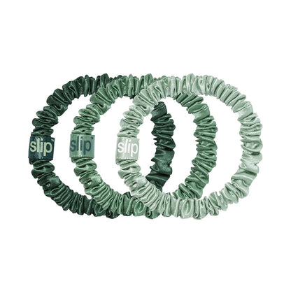 SLIP Amazon Exclusive Skinny Scrunchies: Anti-Crease, Anti-Breakage Slipsilk™ Design Protects Delicate Hair | Includes 3 Pure Silk Scrunchies, Basics