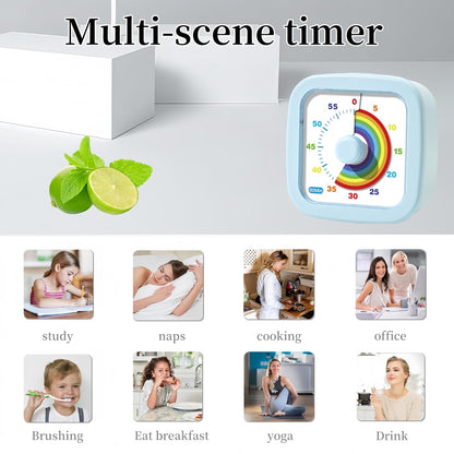 Kids Visual Timer Cute Rainbow - 60 Minute Countdown Timer Time Management for Kids and Adults, Timer for Cooking Classroom Meeting (Purple)