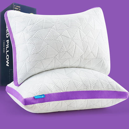 BETU Cooling Pillow Queen Size, Shredded Memory Foam Pillow for Hot Sleepers, Adjustable Firm Soft Support Pillows, Cool Bed Pillows for Side Back Stomach Sleeping Sleepers, gifts for boyfriend, White
