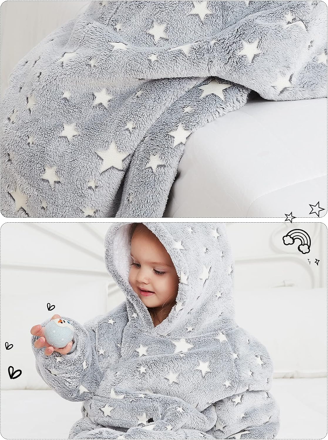 KFUBUO Wearable Blanket Hoodie for Adults Sherpa All Patterns Cat Oversized Sweatshirt Blanket with Pockets for Women