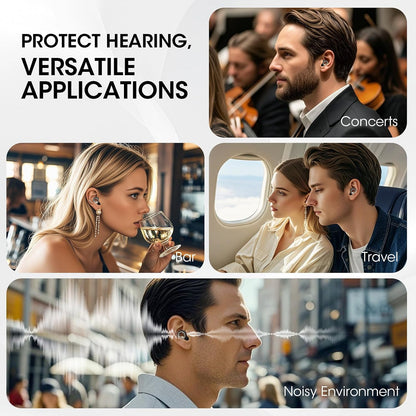 Ear Plugs for Sleeping Noise Cancelling, 60dB Silicone Ear Plugs for Noise Reduction, Reusable Sleeping Earplugs for Snoring, Concert & Shooting Ear Protection with 8 Eartips(Charcoal)