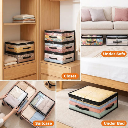 Clear Storage Bags With Zippers & Handles Blanket Storage Bag