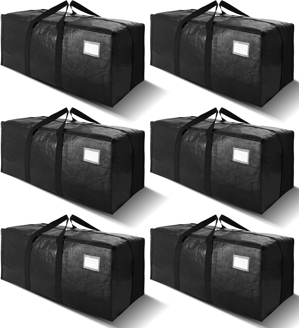 VELVETSURE Heavy Duty Extra Large Moving Bags W/Backpack Straps - Strong Handles & Zippers, Storage Totes For Space Saving, Fold Flat, Alternative to Box and Bin (Set of 6, Multicolor)