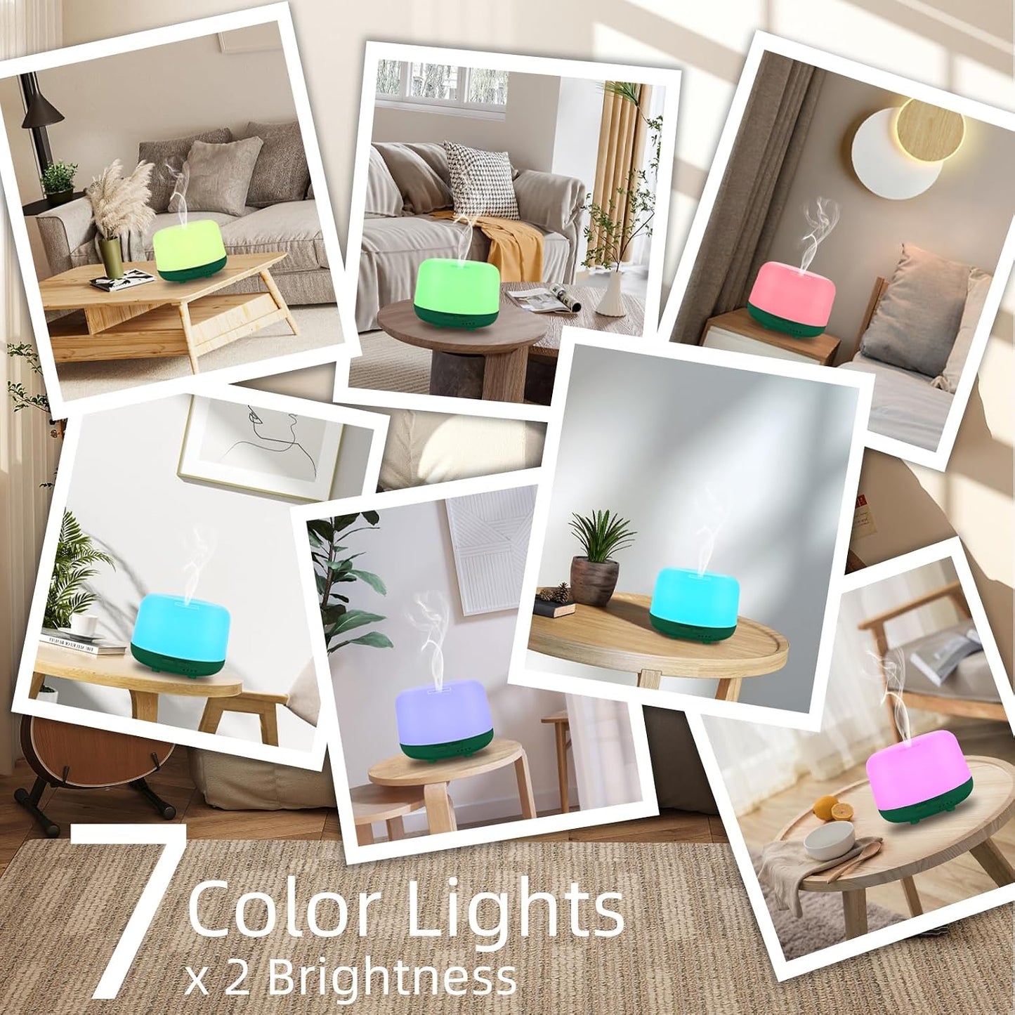 300ML Essential Oil Diffuser, Remote Control Ultrasonic Aromatherapy Oil Diffusers Cool Mist Humidifier, Waterless Auto-Off and 7 LED Light Colors for Bedroom, Yoga, SPA, Baby