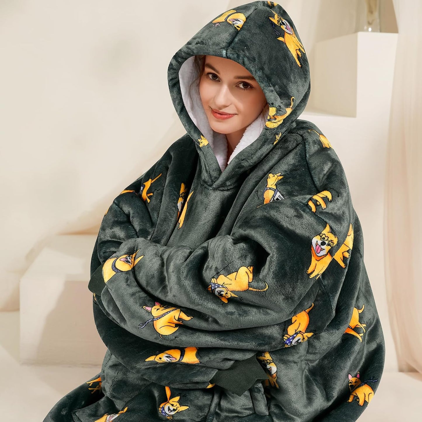 Narecte Cozy Oversized Blanket Hoodie Wearable Blanket Adults Soft Hooded Blanket Hoodie Birthday Gifts for Women Christmas - Colors A