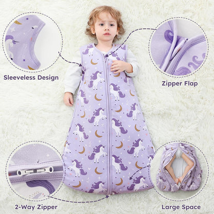 Yoofoss Baby Sleep Sack Baby Wearable Blanket 100% Cotton 2-Way Zipper Toddler Sleeping Sack