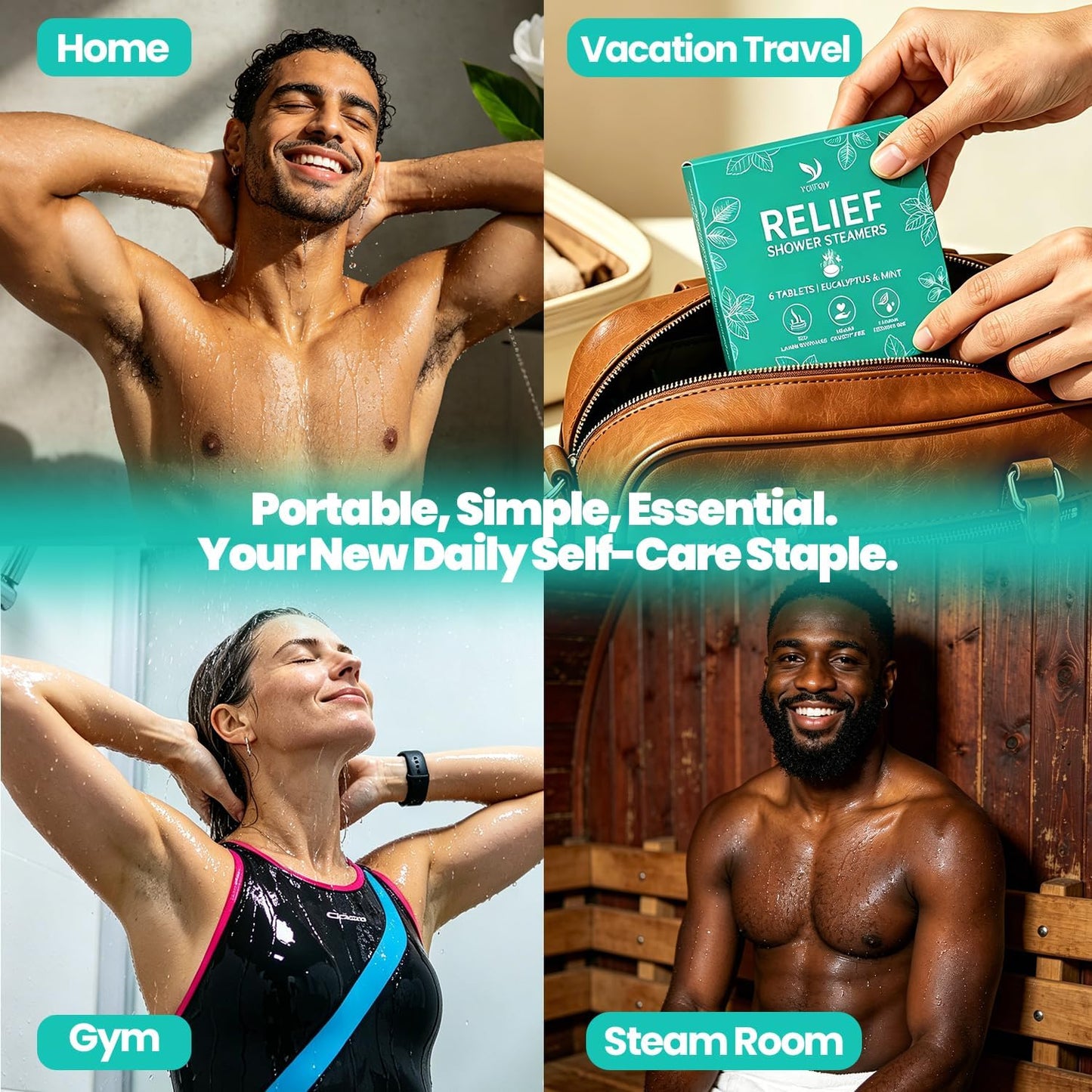 Shower Steamers Aromatherapy - 6 Pack Pure Eucalyptus & Mint Essential Oil Tablets, Daily Home Spa Shower, Self-Care & Relaxation Gift Set for Women & Men, Calming Aromatherapy, Handmade