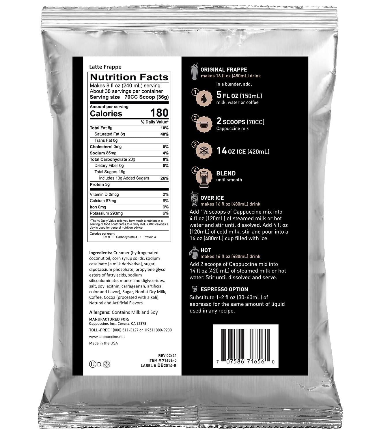 Cappuccine Sweetened Matcha Green Tea, 3 Pounds