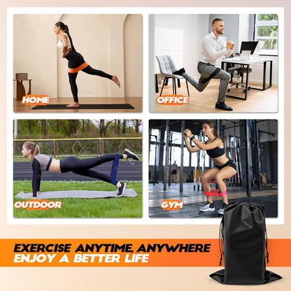 Resistance Bands for Working Out with Guide, 4 Workout Bands for Women & Men, Fabric Exercise Bands for Legs, Hip, Glute, Butt, Booty Bands Set for Yoga, Pilates, Strength