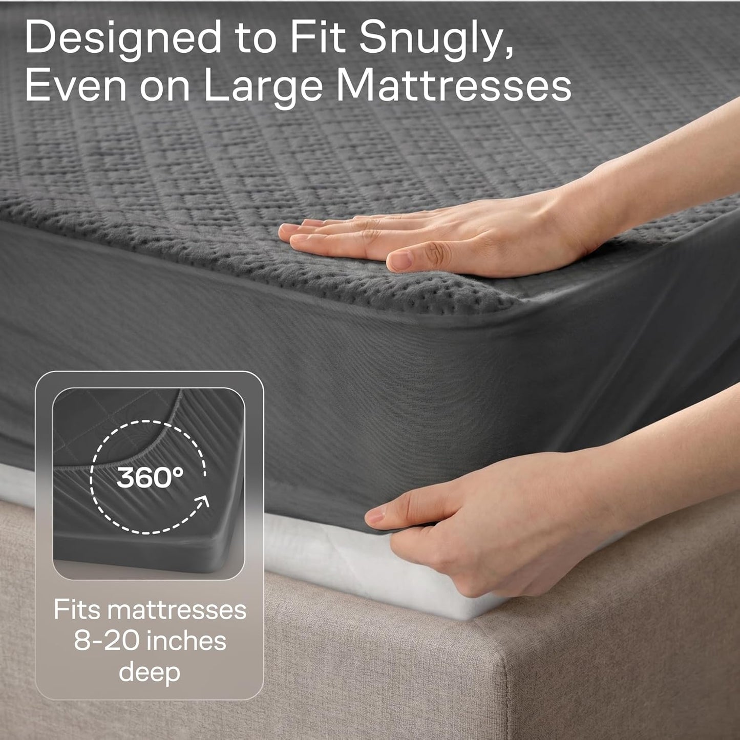 100% Waterproof Queen Mattress Protector - 360 Pad Protection Against Spills, Stains & Accidents for Parents & Pet Owners - Noiseless & Cooling Viscose Made from Bamboo (White)