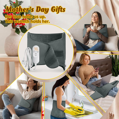Heating Pad for Neck Shoulders Back, Extra Large Heat Pad for Full Body Relax, Electric Heated Wrap for Seniors, Dad Gifts Fathers Day, Birthday Gifts for Men Women Mom Grandma, ETL Safety Certified