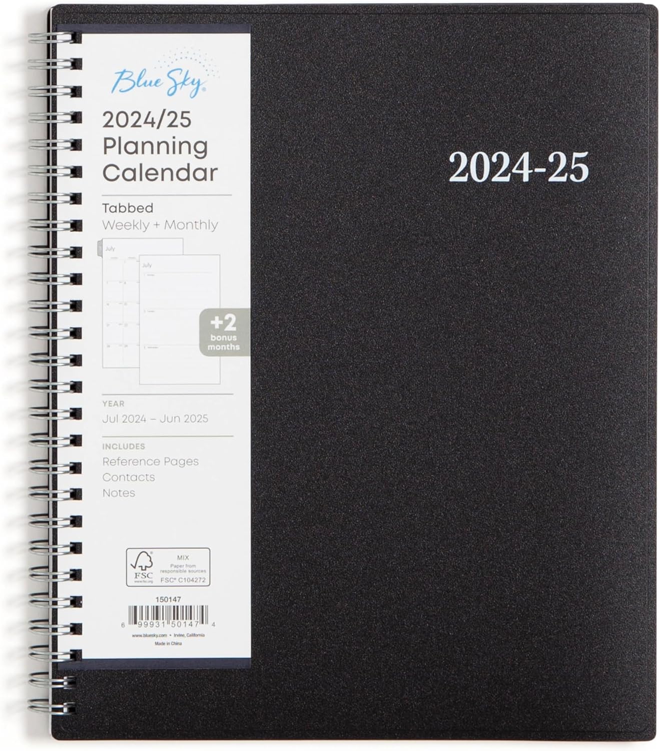 Blue Sky 2026-2027 Weekly and Monthly Academic Year Planner Calendar, July 2026 - June 2027, 8.5" x 11", Flexible Cover, Wirebound, Laminated Tabs, Enterprise