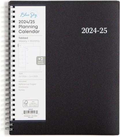 Blue Sky 2026-2027 Weekly and Monthly Academic Year Planner Calendar, July 2026 - June 2027, 8.5" x 11", Flexible Cover, Wirebound, Laminated Tabs, Enterprise