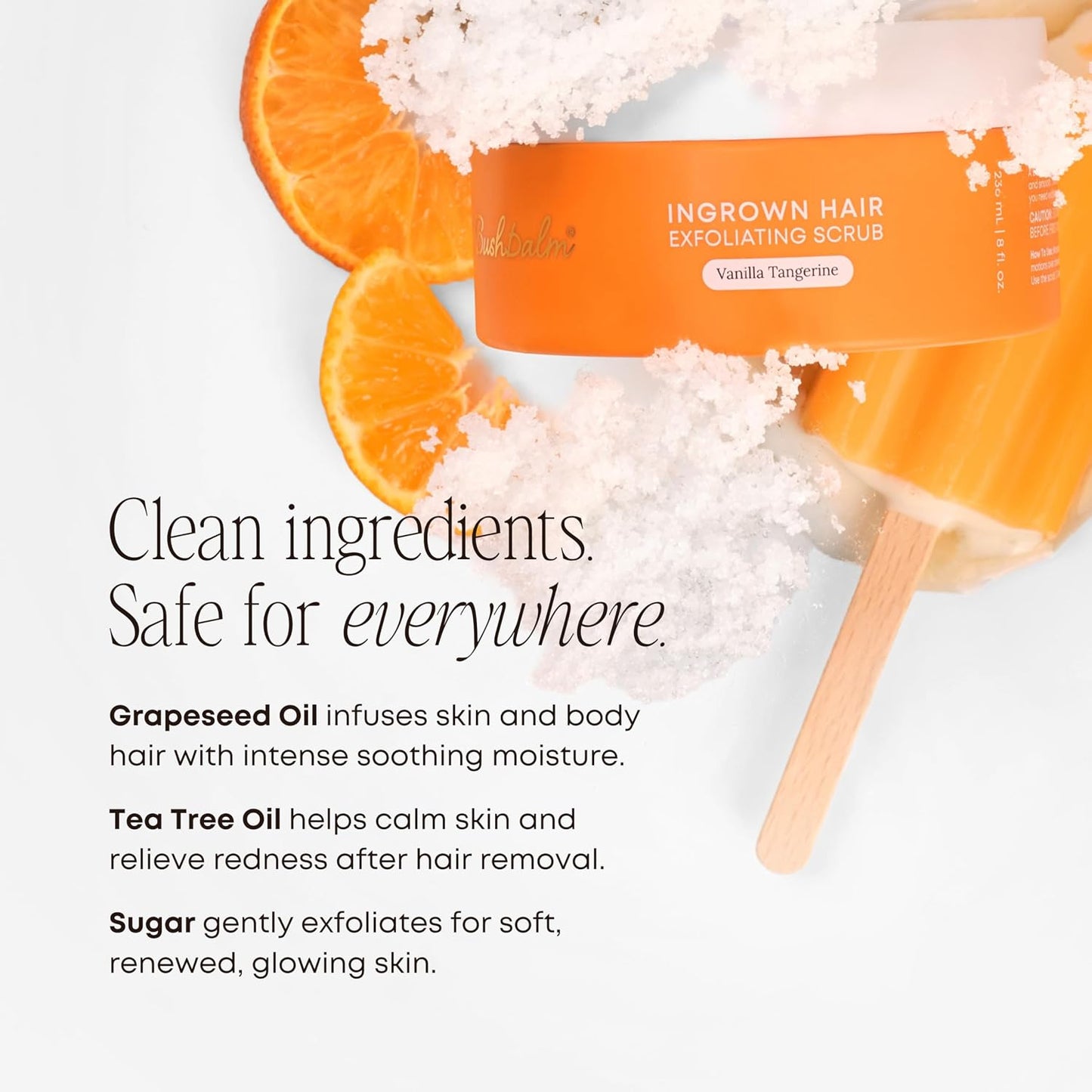 Bushbalm Dark Spot Exfoliating Scrub - Natural Body Scrub Exfoliant to Hydrated, Soften and Enhance Glow in Skin - Bermuda, 236 ml
