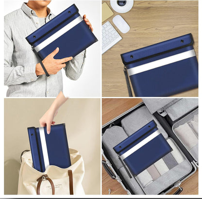 Fireproof Bag Dual Reflective Strips, Waterproof Zipper, 5200°F Heat
