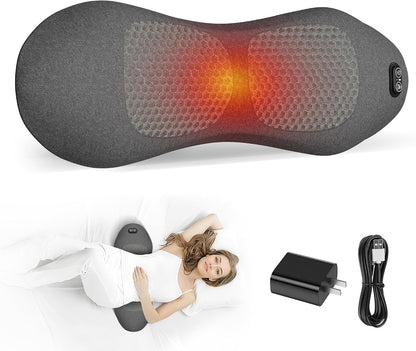 3 in 1 Smooth Spine Triple Fusion Back Massager,Sciatica Pain Relief Device with Heat & Vibration &Stretching, Back Massager for Pain Relief Deep Tissue, Lumbar Pillow for Office Home Use