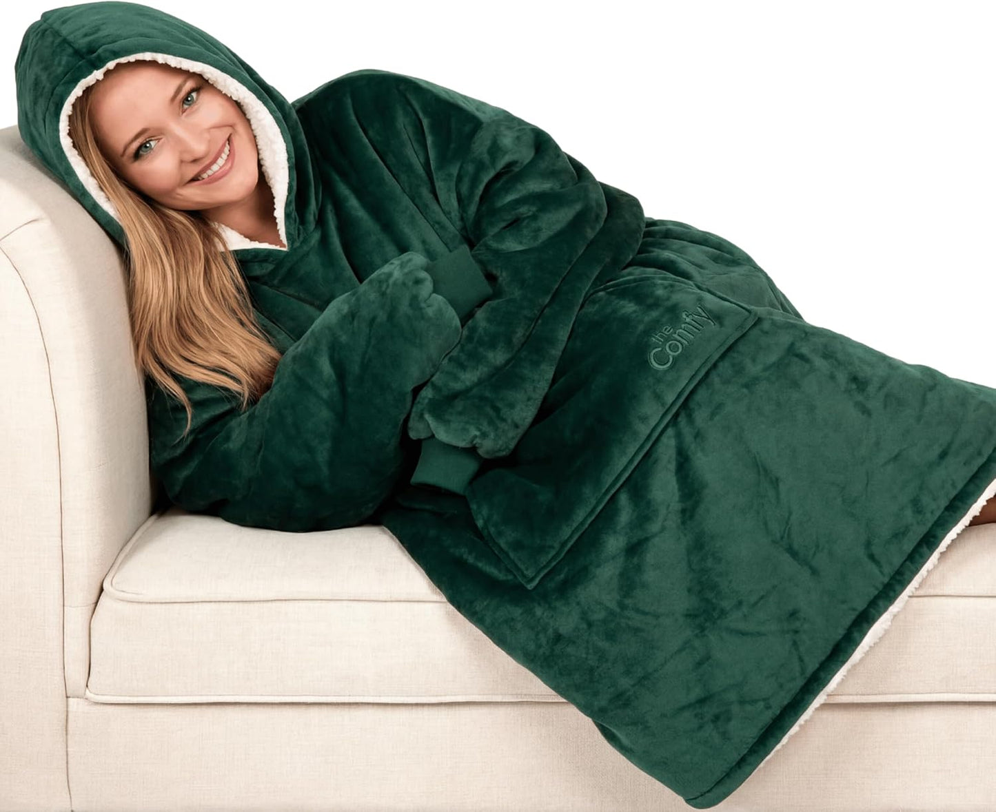 THE COMFY Original | From Shark Tank | Patented | Oversized Sherpa Wearable Blanket Hoodie| Gift for Women & Men | One Size