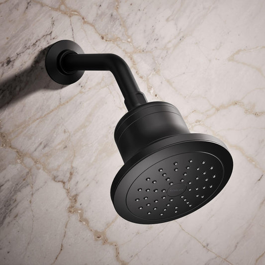 KOHLER 33631-Y-BN Cinq Round Single-Function Filtered Showerhead, Five-Layer Filtration, 2.5 GPM, Full Coverage Spray, Premium Durable Material, Vibrant Brushed Nickel