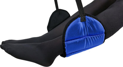Sleepy Ride - Airplane Footrest Made with Premium Memory Foam - Airplane Travel Accessories - Helps to Prevent Swelling and Soreness - Provides Comfort for Shorter Legs (Jet Black)