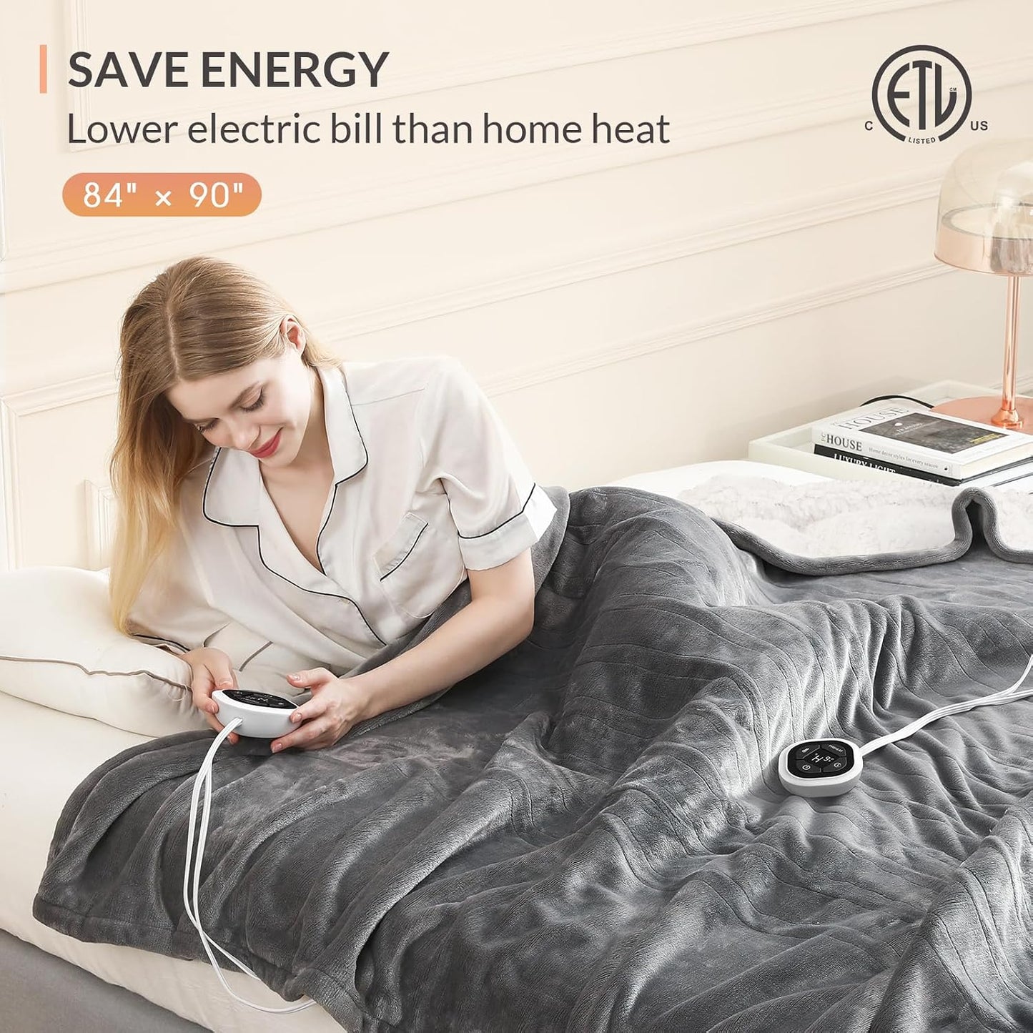 HOMLYNS LuxeHeat Heated Blanket Electric Blanket, Soft Flannel Sherpa Heated Throw, Heating Blanket with 5 Heat Settings, 3 hrs Timer Auto Shut Off (50x60 inches, Purple), Only for 120V Voltage Use