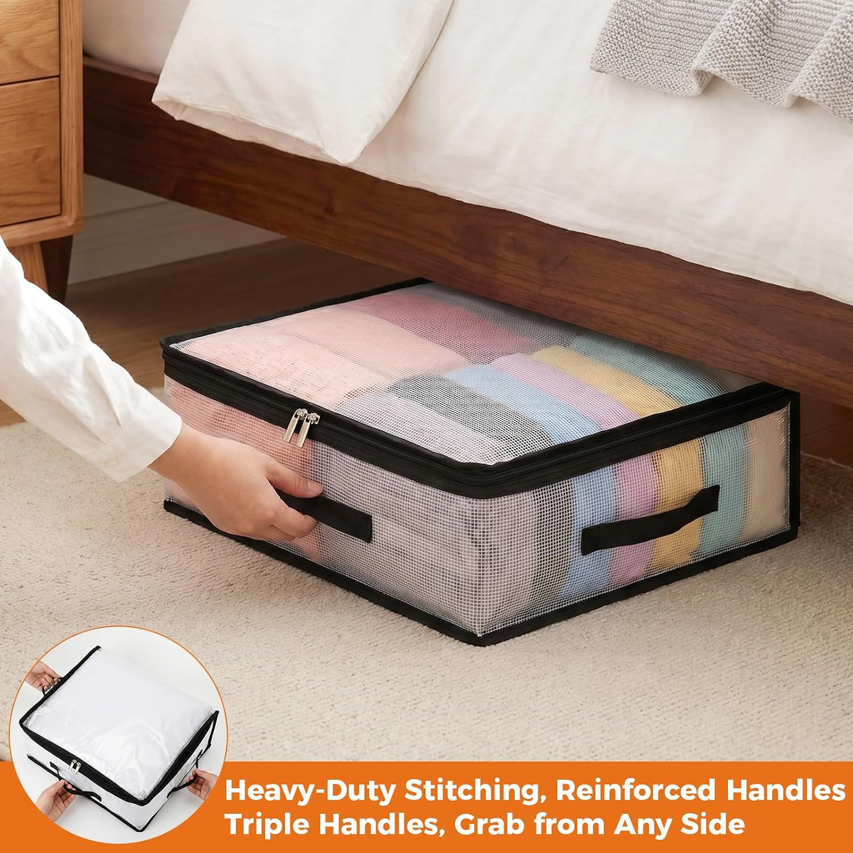 Clear Storage Bags With Zippers & Handles Blanket Storage Bag