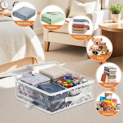 Clear Storage Bags with Zipper Handles, Sheet Organizers and Storage