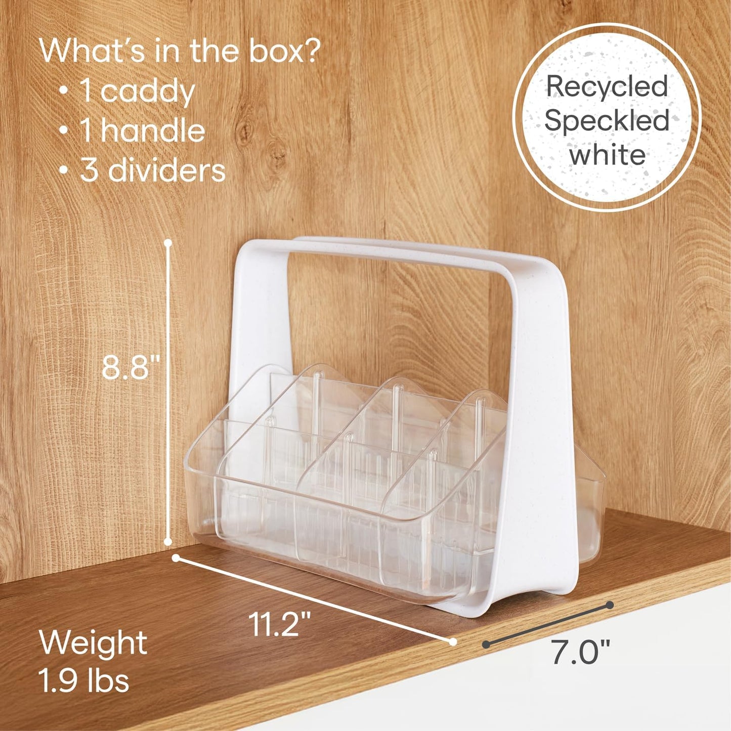 YouCopia TeaStand Tea Bag Organizer with Clear Removable Bins, Cabinet or Pantry Storage Caddy, 80-Bag