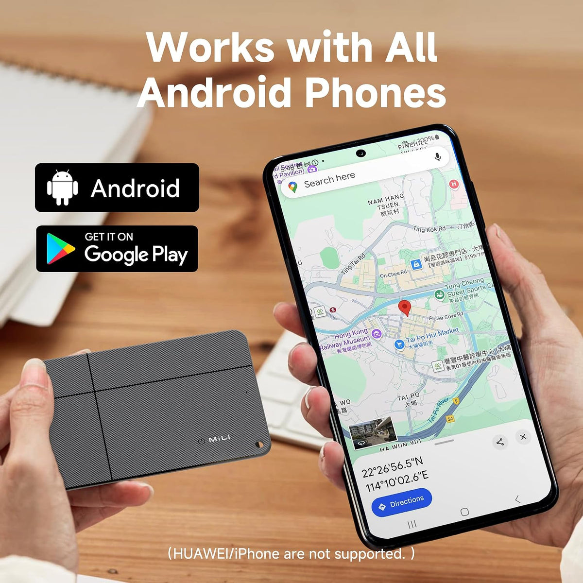 MiLi Wallet Finder for Android Phone, Bluetooth Wallet Tracker Card