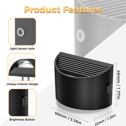 DORESshop LED Night Light[2 Pack], Night Lights Plug into Wall, 3 Level Brightness Adjustable Plug in Night Light, Dusk to Dawn Sensor, Nightlights for Adults, Bedroom, Bathroom, Hallway, Amber