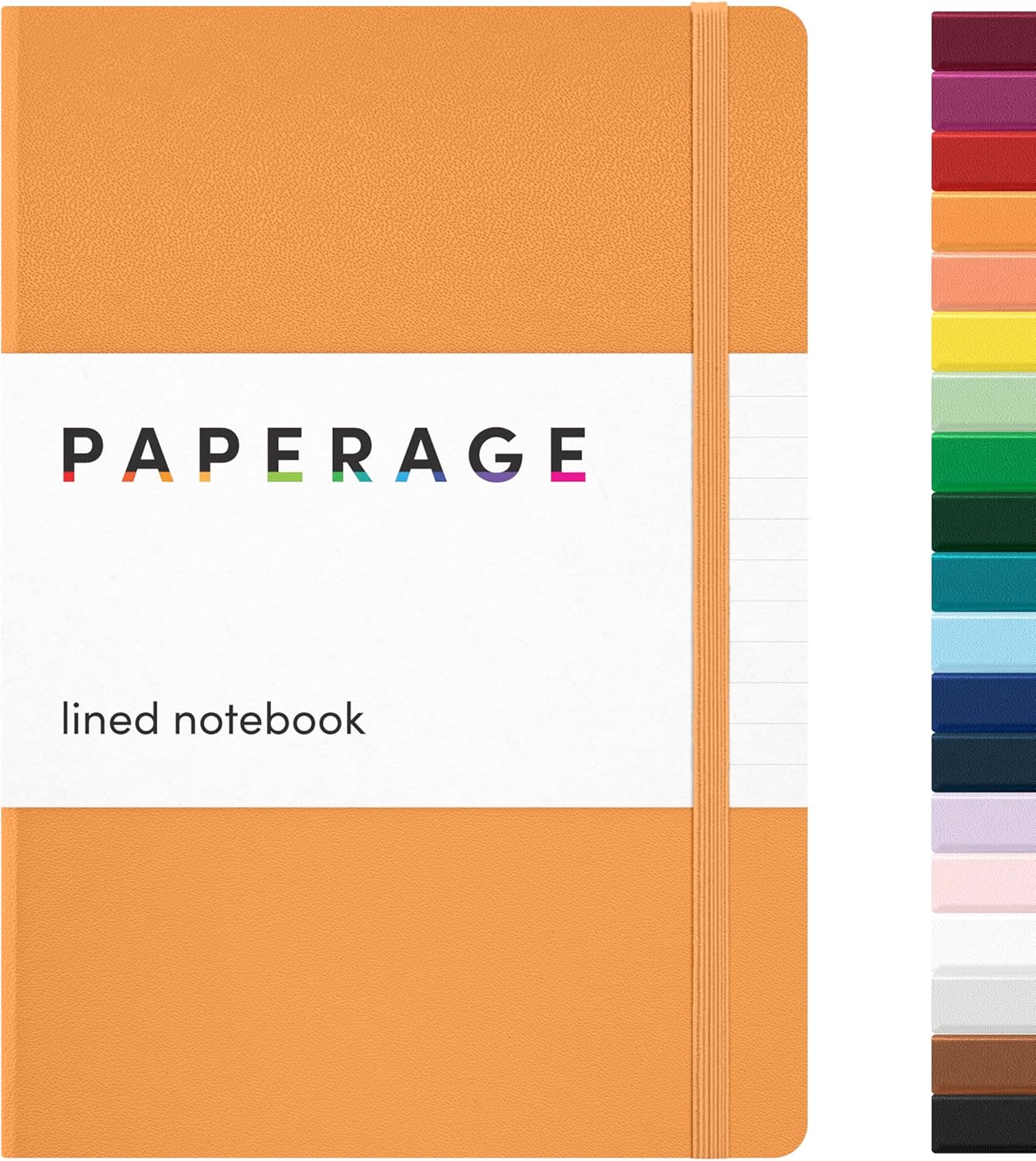 PAPERAGE Lined Journal Notebook, Hardcover Journal for Women & Men, 160 Pages, (5.6 in x 8 in), College Ruled Journaling Notebook for Work, School Supplies & Note Taking, (Black)