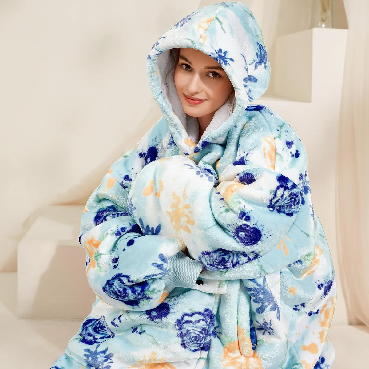 Narecte Cozy Oversized Hoodie Blanket Wearable Blanket for Adults