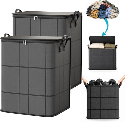 220L XXL Foldable Storage Bag with Reinforced Handles, Upgraded Heavy-Duty Design with Reinforced Seams & Zipper, Portable Moving Storage Bags for Bedding, Clothes & Quilts，XXL: 23.6x19.7x27.6 in：3