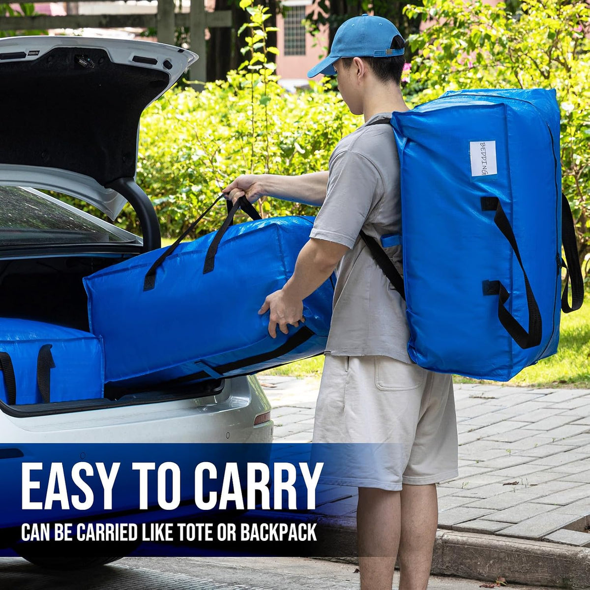 TAILI Blue Extra Large Moving Bags,Storage Bags with Visible Window