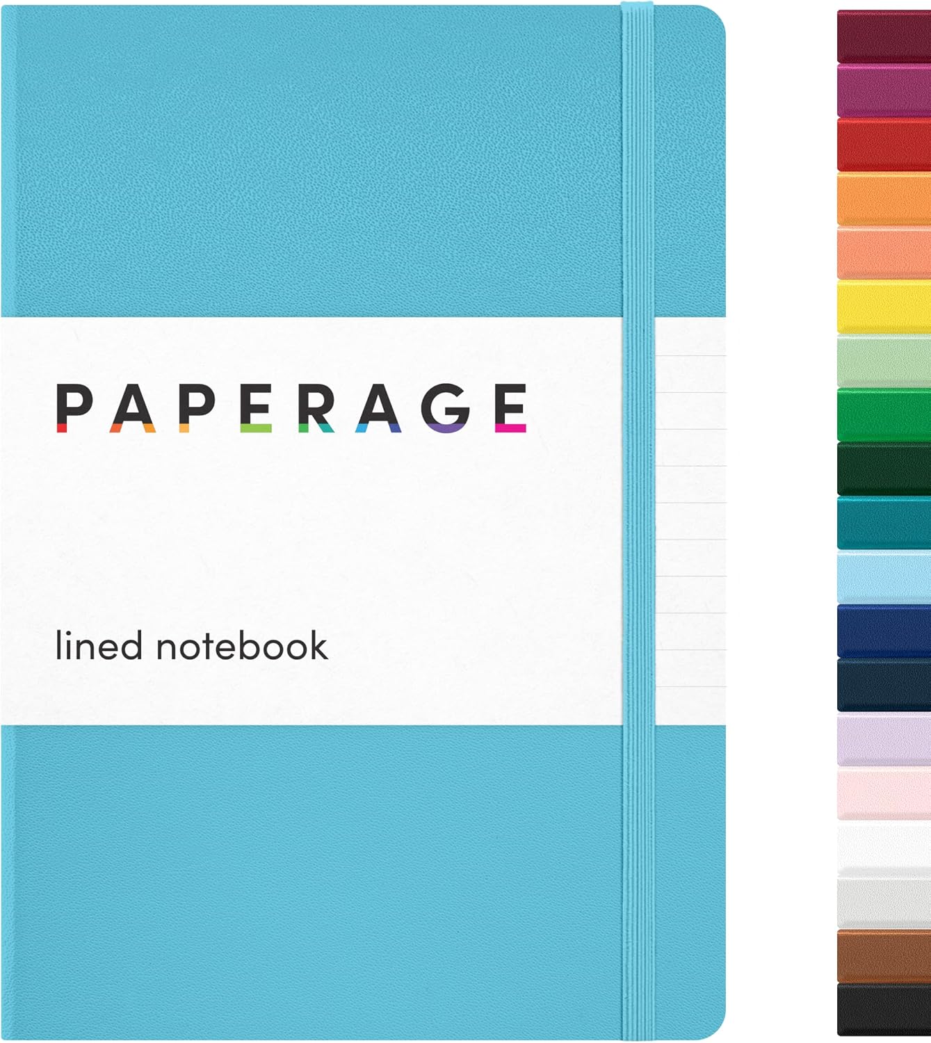 PAPERAGE Lined Journal Notebook, Hardcover Journal for Women & Men, 160 Pages, (5.6 in x 8 in), College Ruled Journaling Notebook for Work, School Supplies & Note Taking, (Black)