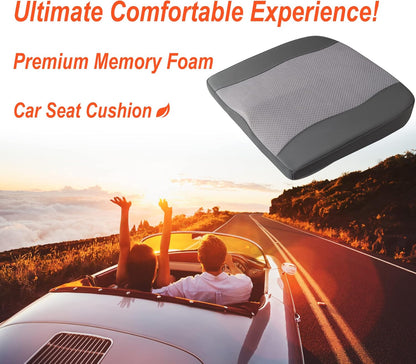 Lofty Aim Car Seat Cushion, Comfort Memory Foam Car Cushions for Driving - Sciatica & Lower Back Pain Relief, Driver Seat Pillow for Auto, Office Chair, Wheelchair - Black