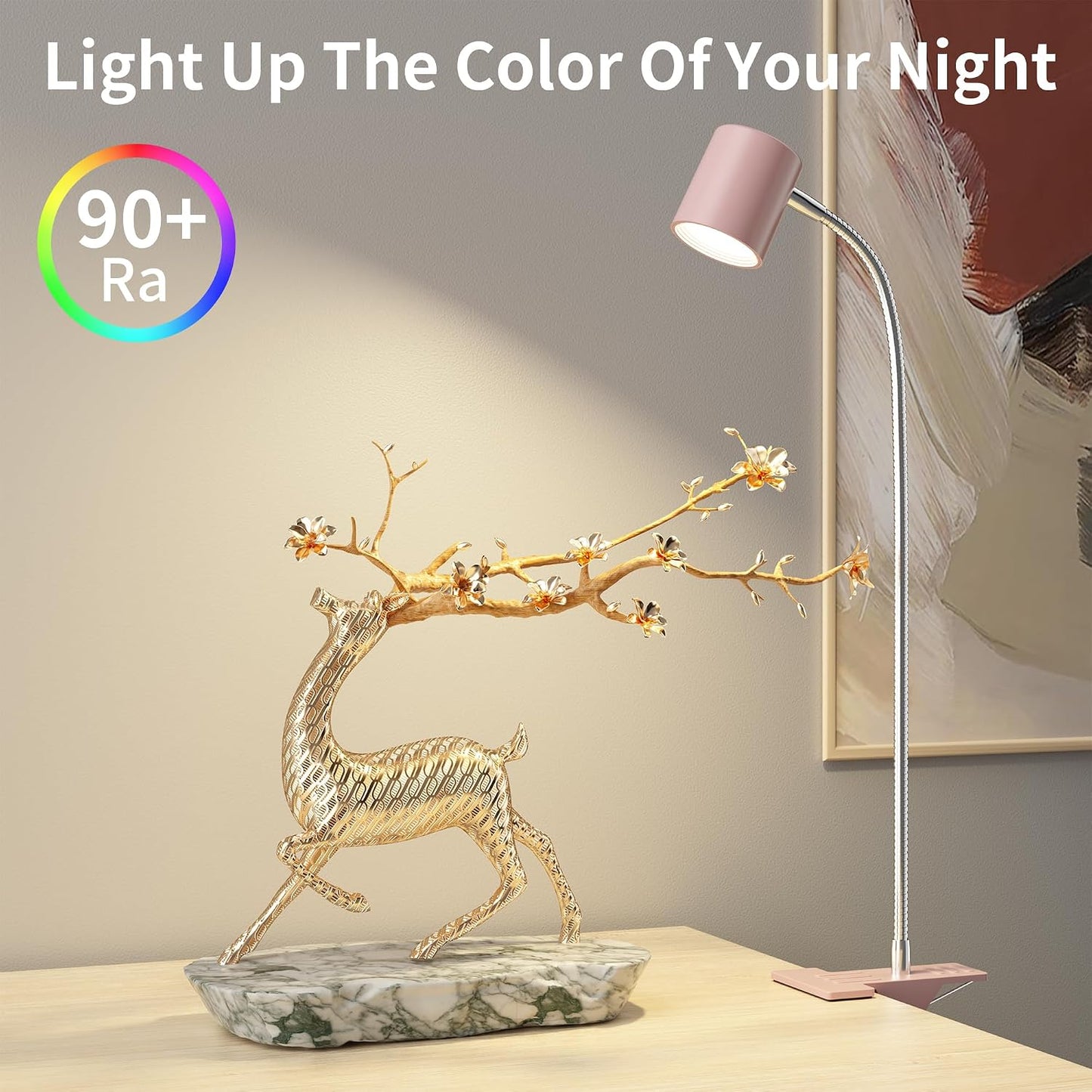 Desk Lamp USB Clip On Light,Book Lights for Reading at Night Clamp Light | 3 Color Modes,10 Brightness Clamp Light,360° Gooseneck LED Reading Light for Books in Bed,Eye-Care for Home Office,Headboards